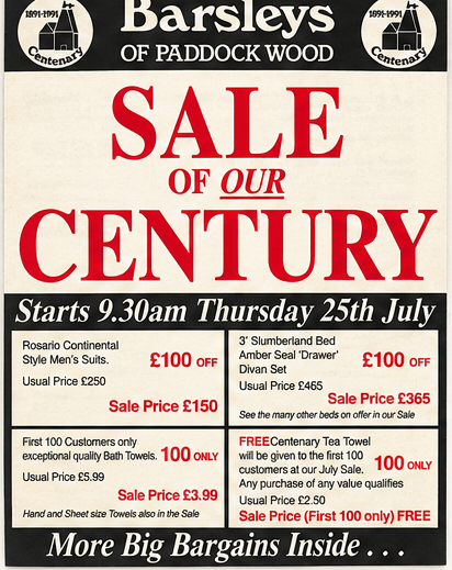Barsleys Sale of Our Century leaflet from 1991