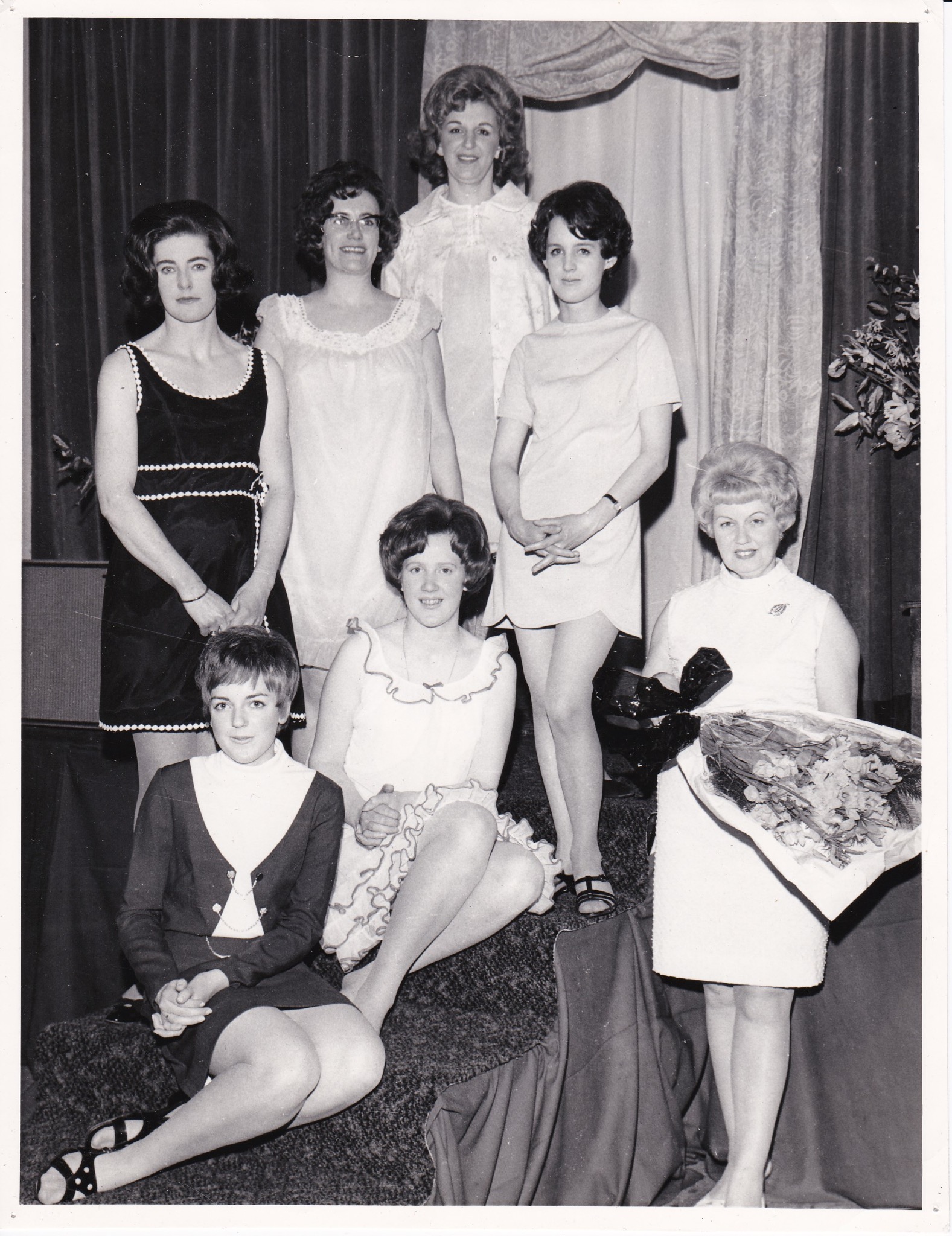 Ladies taking part in a Barsleys fashion show in the 1960s