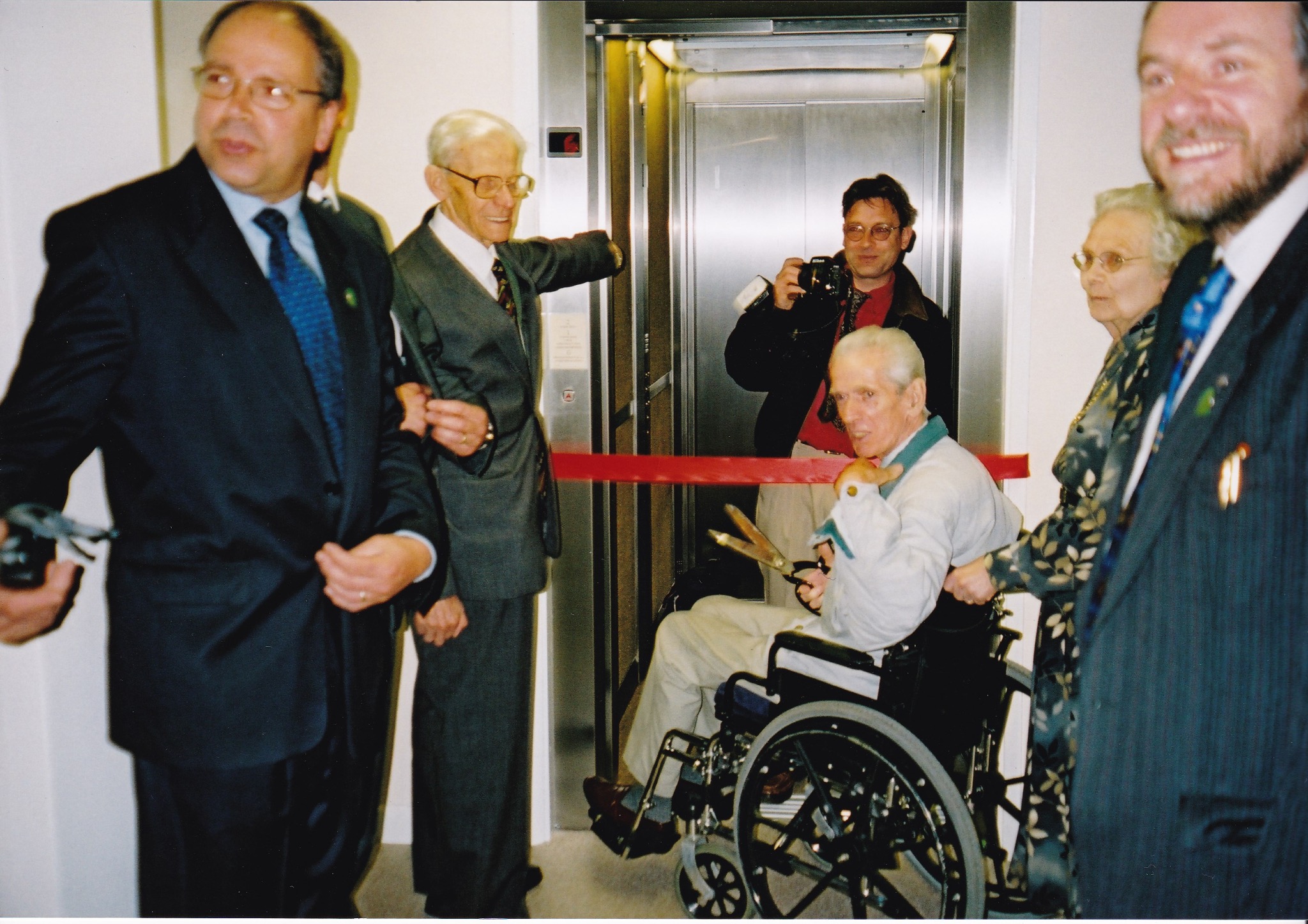 Opening the new customer and goods lift at Barsleys in 2001