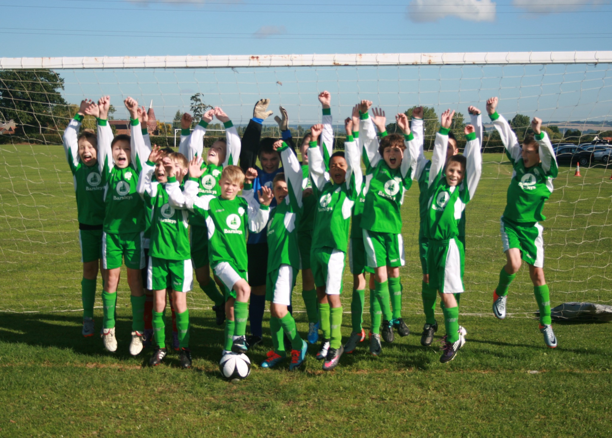 Mascalls football team wearing a kit sponsored by Barsleys