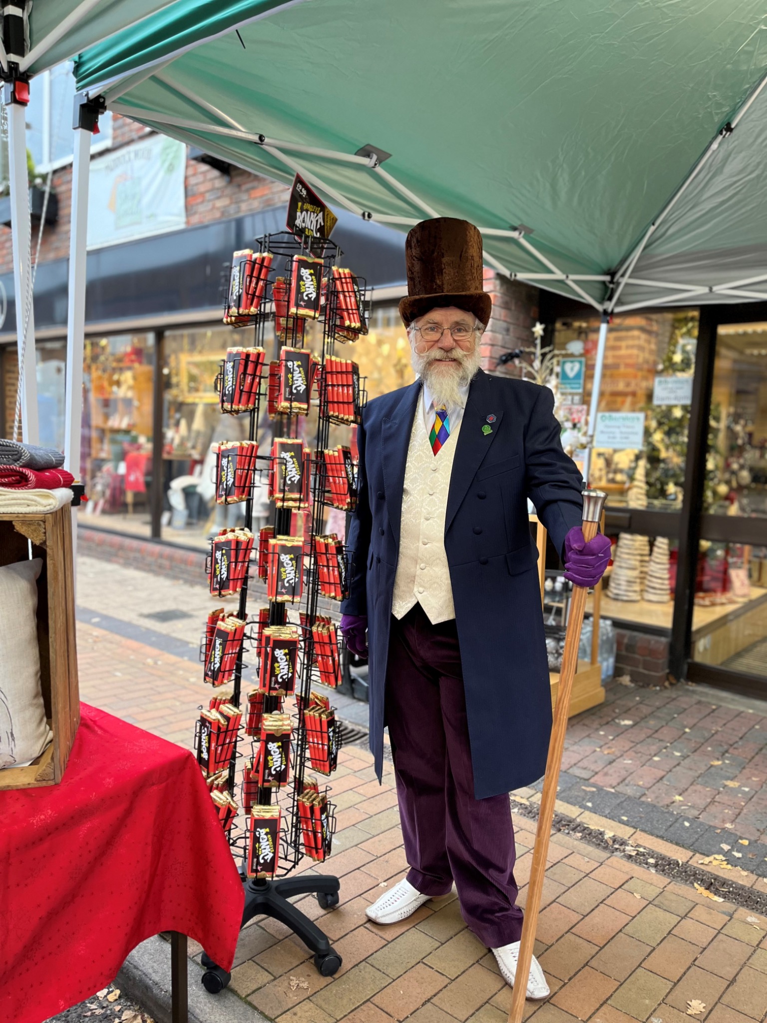 Mr Bonka Barsley beside the Bonka Bar display