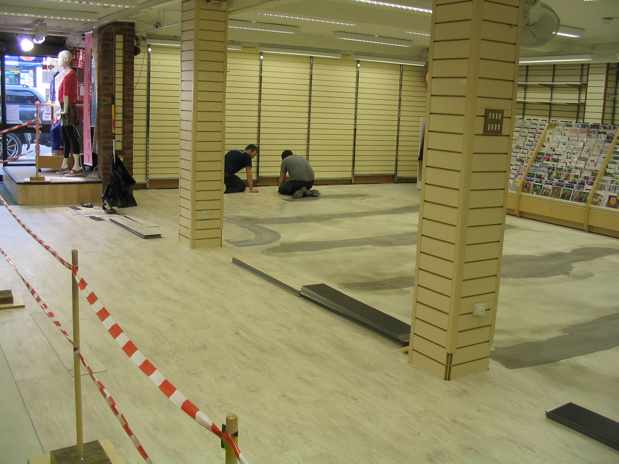 New flooring being laid during the 2014 Barsleys refurbishment