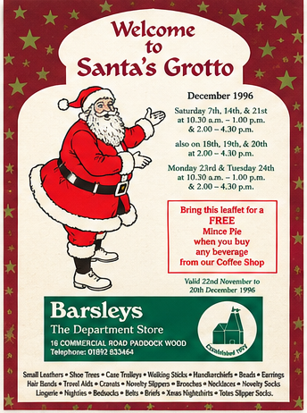 Barsleys Santa’s Grotto leaflet from December 1996